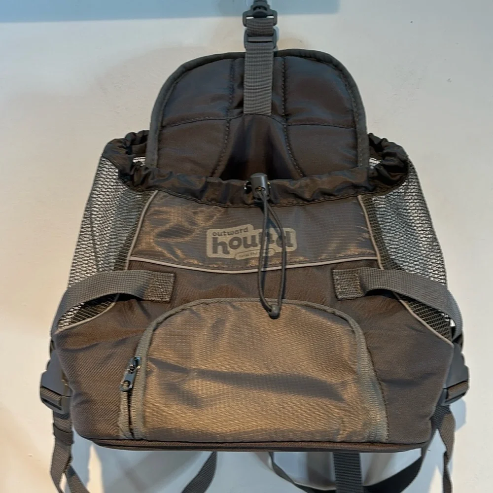 Outward Hound Dog Backpack Carrying Pack Small Dog Cat Animal Gray
